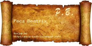 Pecz Beatrix névjegykártya